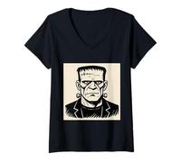 Mujer Frankenstein Camiseta Cuello V