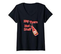 Mujer Frank's RedHot Hey There Hot Stuff Hot Sauce Funny Camiseta Cuello V