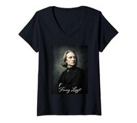 Mujer Franz Liszt Compositor Pianista Camiseta Cuello V