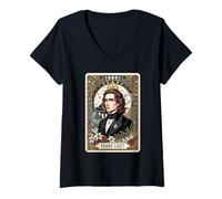 Mujer Franz Liszt Compositor Pianista Tarot Camiseta Cuello V