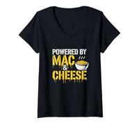 Mujer Frase Divertida macarrones con Queso Powered by Mac & Chees Camiseta Cuello V