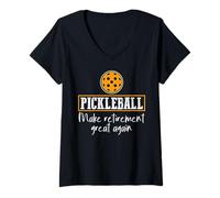 Mujer Frase Divertida Pickleball Jubilación para Jugadores Camiseta Cuello V