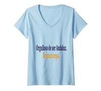 Mujer Frase Orgullo Andaluz Identidad Cultural Española Camiseta Cuello V