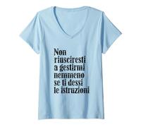 Mujer Frasi Divertenti Atteggiamento che Non puoi gestire. Camiseta Cuello V