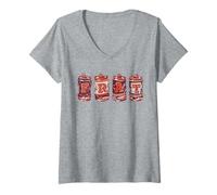 Mujer Frat Beer Cans In School Colors Fraternity Art Camiseta Cuello V