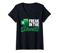 Mujer Freak in The Sheets, Accountant Funny Spreadsheet Excel Camiseta Cuello V