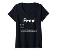 Mujer Fred Definition Personalized Name Custom Costume Fredrick Camiseta Cuello V