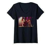 Mujer Freddie Mercury Brian May Queen Live por Martyn Goddard Camiseta Cuello V