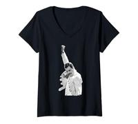 Mujer Freddie Mercury de Queen Live In Newcastle 1986 Camiseta Cuello V