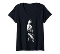 Mujer Freddie Mercury Queen Live The Works Tour Wembley Camiseta Cuello V