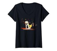 Mujer Freddie Mercury y Brian May Queen Live Estadio de Wembley Camiseta Cuello V