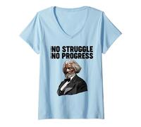 Mujer Frederick Douglass No Struggle Significa Que no Hay Progreso Camiseta Cuello V