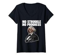Mujer Frederick Douglass No Struggle Significa Que no Hay Progreso Camiseta Cuello V
