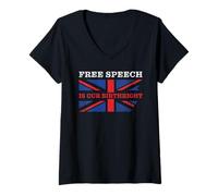 Mujer Free Speech is Our Birthright - Anti-Woke Conservative Quote Camiseta Cuello V