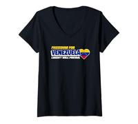 Mujer Freedom for Venezuela Support and Stand with Venezuela Camiseta Cuello V