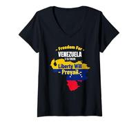 Mujer Freedom for Venezuela Support and Stand with Venezuela Camiseta Cuello V
