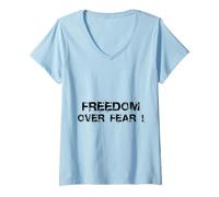 Mujer Freedom Over Fear Camiseta Cuello V