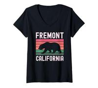 Mujer Fremont California Retro Northern Cali Bay Area 510 Silicio Camiseta Cuello V