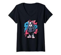Mujer French Bulldog Dog Pug Puppy Black Frenchie Camiseta Cuello V