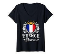 Mujer French Princess France Flag Proud French Girl Camiseta Cuello V