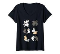 Mujer Frenchie Couple Poses Camiseta Cuello V