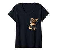 Mujer Frenchie In Pocket Bulldog Francés Mamá Papá Amante de los Perros Camiseta Cuello V