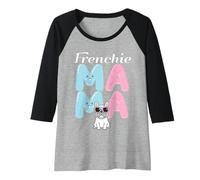 Mujer Frenchie Mama Lindo Bulldog Francés Mamá Camiseta Manga Raglan