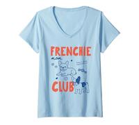 Mujer Frenchie Mom Club French Bulldog Owner Dog Mom Mothers Day Camiseta Cuello V