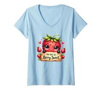Mujer Fresa Kawaii You Are So Berry Sweet Camiseta Cuello V