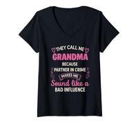 Mujer Fresco Juguetón Me Llaman Abuela Humorístico Sassy Familia Camiseta Cuello V