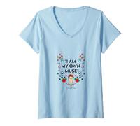 Mujer Frida Kahlo Art I Am my Own Muse Cita Feminismo PAPL1674 Camiseta Cuello V