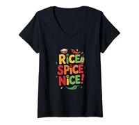 Mujer Fried Rice Spice Nice Hot Rice Camiseta Cuello V