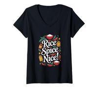 Mujer Fried Rice Spice Nice Hot Rice Camiseta Cuello V