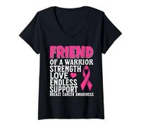 Mujer Friend of a Warrior Breast Cancer Awareness Support Gifts Camiseta Cuello V