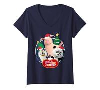 Mujer Friends. Christmas Group Photo Camiseta Cuello V