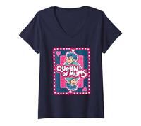 Mujer Friends. Queen of Mums Camiseta Cuello V