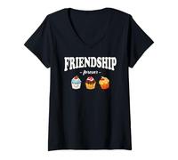 Mujer Friendship Forever Cupcakes, Birthday Cakes, Funny Cupcakes Camiseta Cuello V