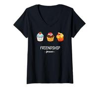 Mujer Friendship Forever Cupcakes, Birthday Cakes, Funny Cupcakes Camiseta Cuello V