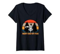 Mujer Frisbee Golf Fathers Day Funny Men Best Dad by Par Disc Golf Camiseta Cuello V