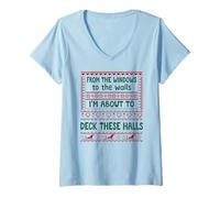 Mujer from The Windows to The Walls Christmas Women Deck The Halls Camiseta Cuello V