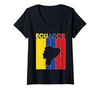 Mujer fronteras del país Ecuador Camiseta Cuello V