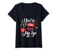 Mujer Fruit Apple Eye Love Romantic Lovely Gift Idea Apple of Eye Camiseta Cuello V