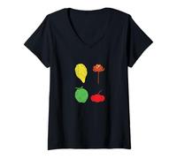 Mujer Frutas exóticas Citron Acerola Tropical Mix Camiseta Cuello V