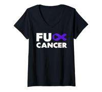 Mujer Fuck Cancer - Camiseta para Hombre Camiseta Cuello V