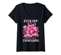 Mujer Fuck Off Im Reading One More Chapter Smutty Book Smut Reader Camiseta Cuello V