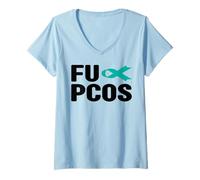 Mujer Fuck PCOS Shirt - PCOS Concientización, Fuck PCOS Conciencia Camiseta Cuello V