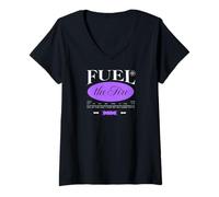 Mujer Fuel The Fire - Ropa Urbana de tipografía Urbana Camiseta Cuello V