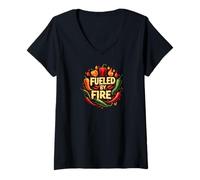 Mujer Fueled by Fire Hot Chili Pepper Spicy Food Lover Camiseta Cuello V