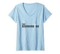 Mujer Fueled by Jesus and Coffee - Gráfico Cristiano Inspirador Camiseta Cuello V