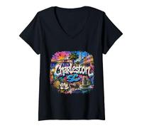 Mujer Fuente de Charleston South Carolina SC USA Camiseta Cuello V